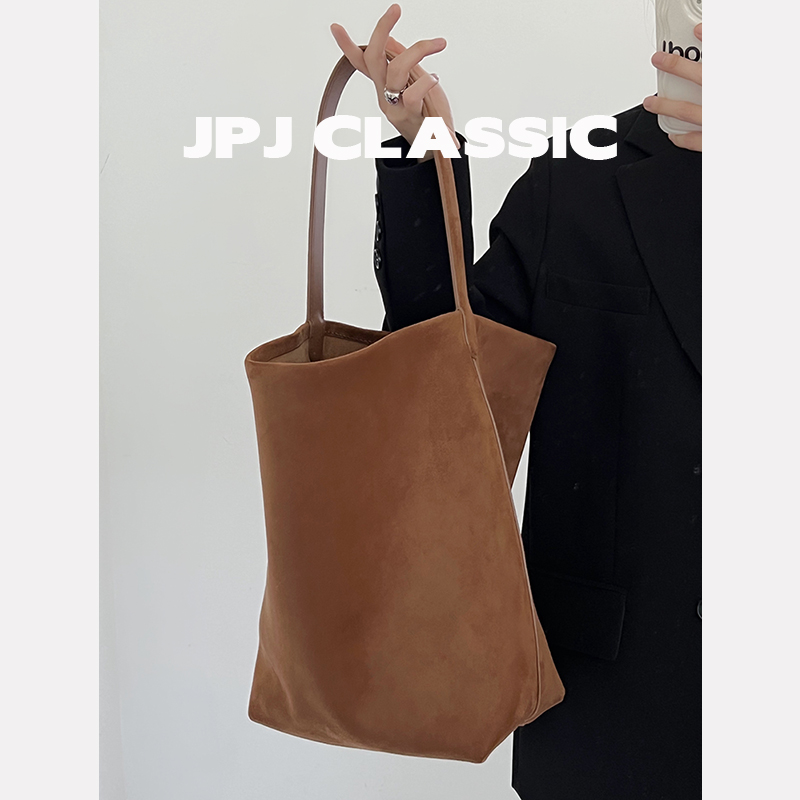 jpj牛皮托特包大容量单肩腋下包