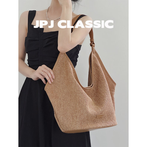 jpj编织包草编大容量慵懒托特包