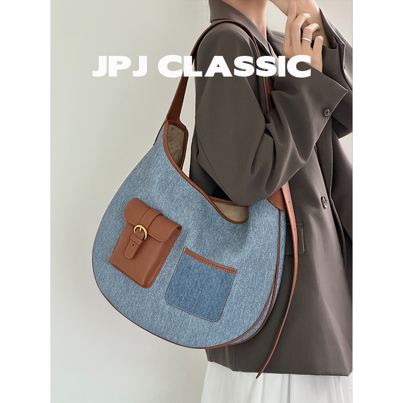 jpj托特包牛皮慵懒风马鞍包