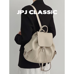 jpjclassic早春头层牛皮双肩包女大容量休闲背包通勤包城市风软包