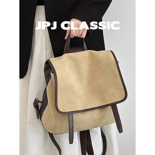 jpjclassic磨砂牛皮女双肩包