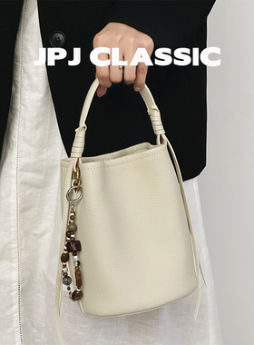 jpjclassic新款头层牛皮水桶包女单肩斜挎迷你小包包手机包