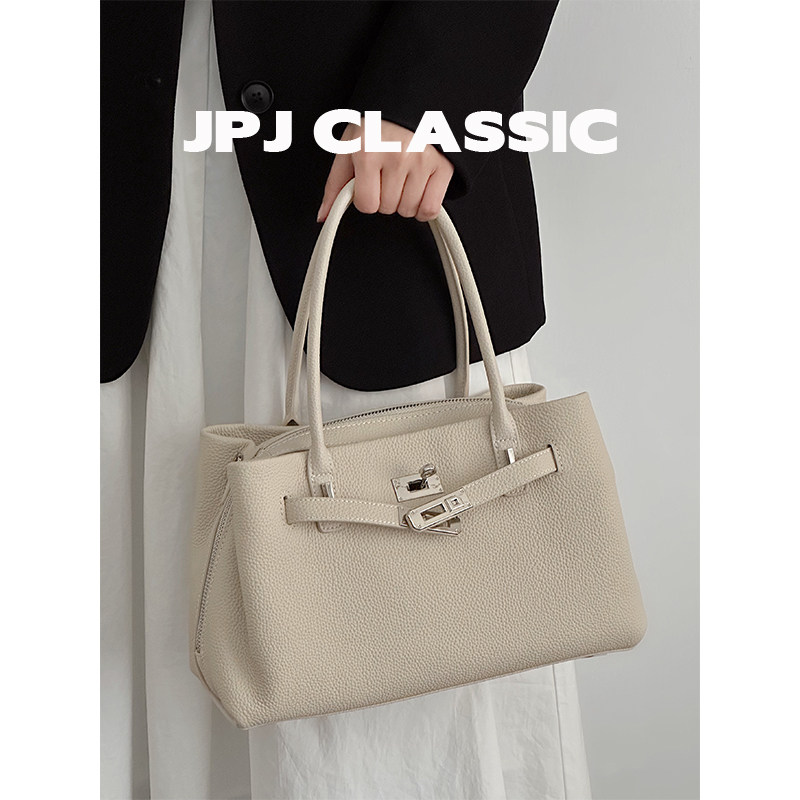 jpjclassic头层牛皮凯莉包女单肩斜挎通勤包城市风软包百搭手提包