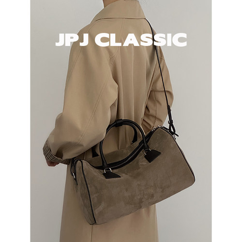 JPJ磨砂牛皮枕头包女单肩斜挎包