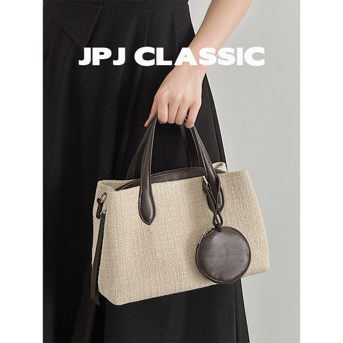 jpjclassic棉麻波士顿包度假通勤
