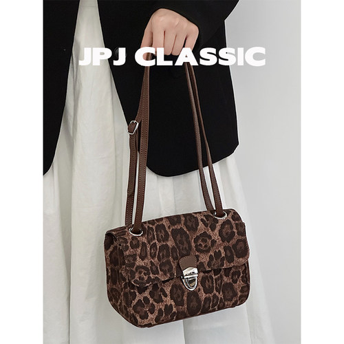 jpjclassic豹纹小方包百搭斜挎
