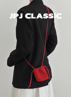 jpjclassic新品麂皮小福袋口红包挂件包单肩斜挎软包小水桶包