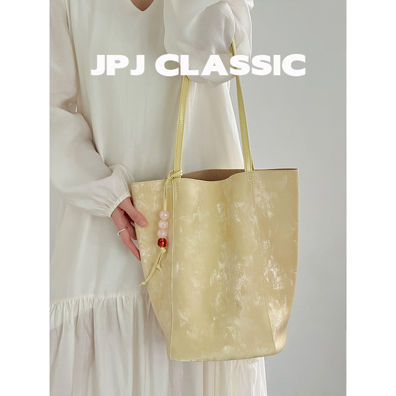 jpjclassic新中式托特包女单肩手提包国风通勤水桶包腋下包软皮 箱包皮具/热销女包/男包 托特包 原图主图