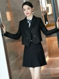Классический костюм, осенний модный комплект, юбка в складку, униформа для раннего возраста для работы, плиссированная юбка