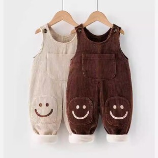 儿童背带裤秋冬加厚2025新款男女宝宝韩版洋气连体裤中小童吊带裤