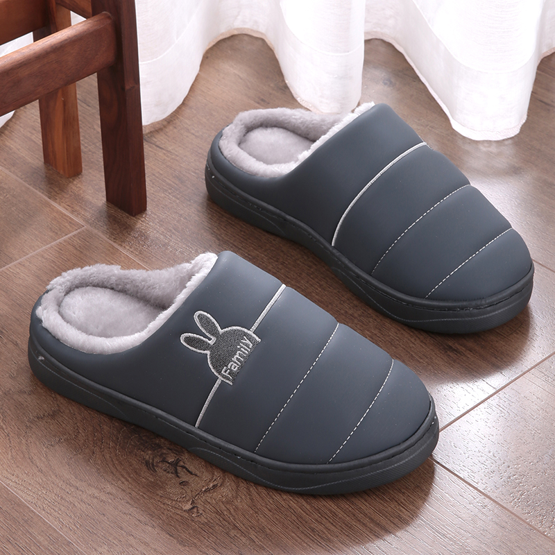 秋冬季厚底保暖防水防滑棉拖鞋