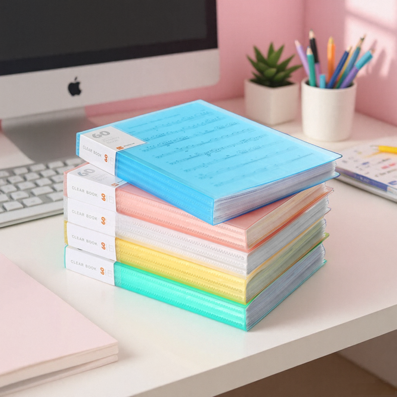a4文件夹透明插页资料册100页初中生试卷收纳整理乐谱收纳册神器