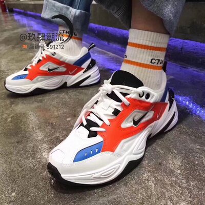 Nike M2K Tekno 红白蓝白橙白粉走秀款老爹鞋复古跑鞋 AO3108-101