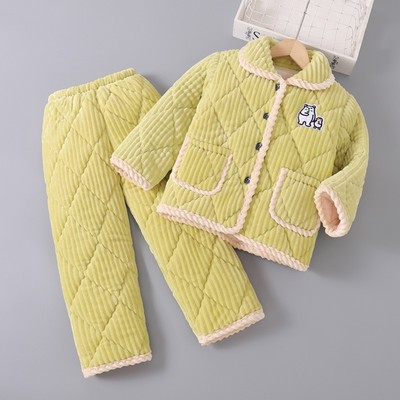 儿童男童加厚睡衣小女孩家居服