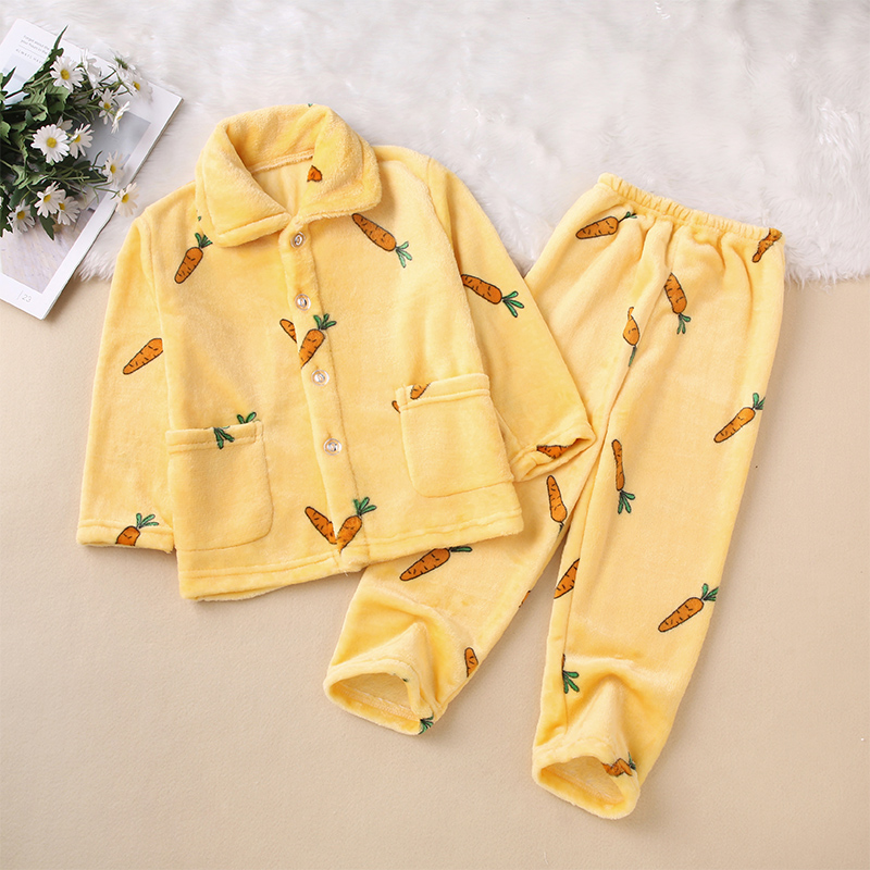 儿童法兰绒睡衣秋冬季