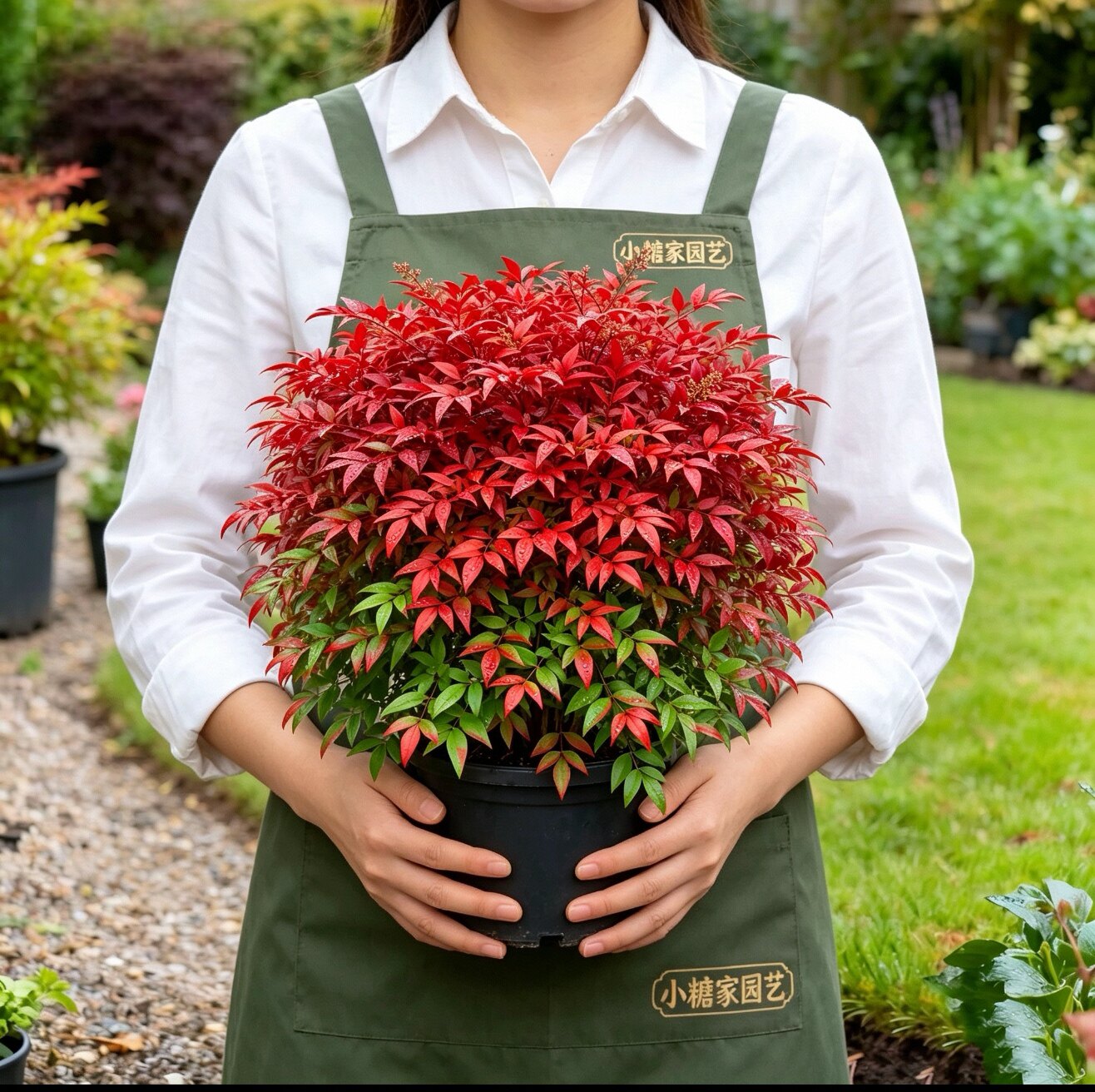 红宝石南天竹盆栽花园客厅庭院火焰湾流青柠檬老桩耐寒植物多年生