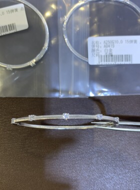 S925通体纯银中古风金属感精工罗缎圆钻点钻手镯镀铑轻奢百搭手环