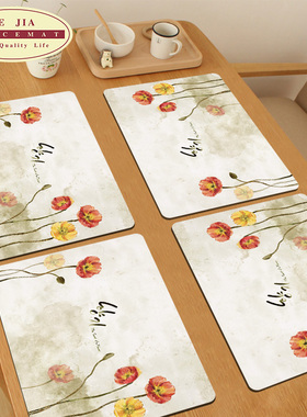 木质软木餐垫-出口韩国花餐垫隔热 盘垫碗垫杯垫西餐桌垫餐具垫