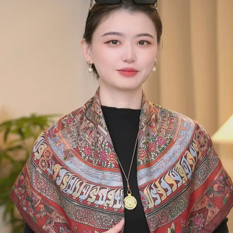 春秋磨毛双面大方巾高级感复古丝巾时尚百搭围巾空调房护肩颈披肩