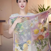 百搭旅行拍照丝巾薄款 西丽纱方巾女时尚 防晒披肩外搭 2025新款 夏季