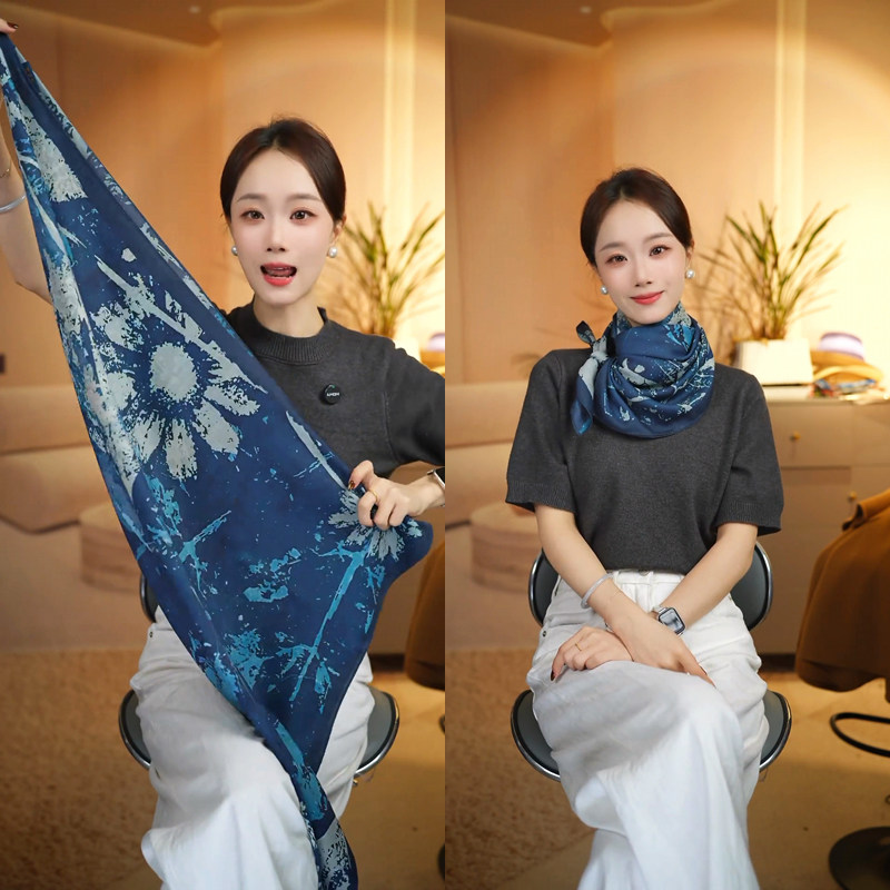 2025新款双面异色大方巾女秋冬保暖护颈围巾百搭头巾时尚洋气披肩