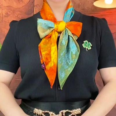 时尚百搭头巾方巾高级感洋气围巾