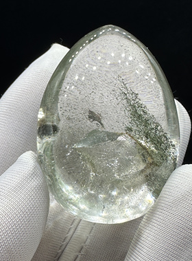 天然双色幽灵晶中晶山银山共生裸石吊坠异象水晶宝石送闺蜜礼物