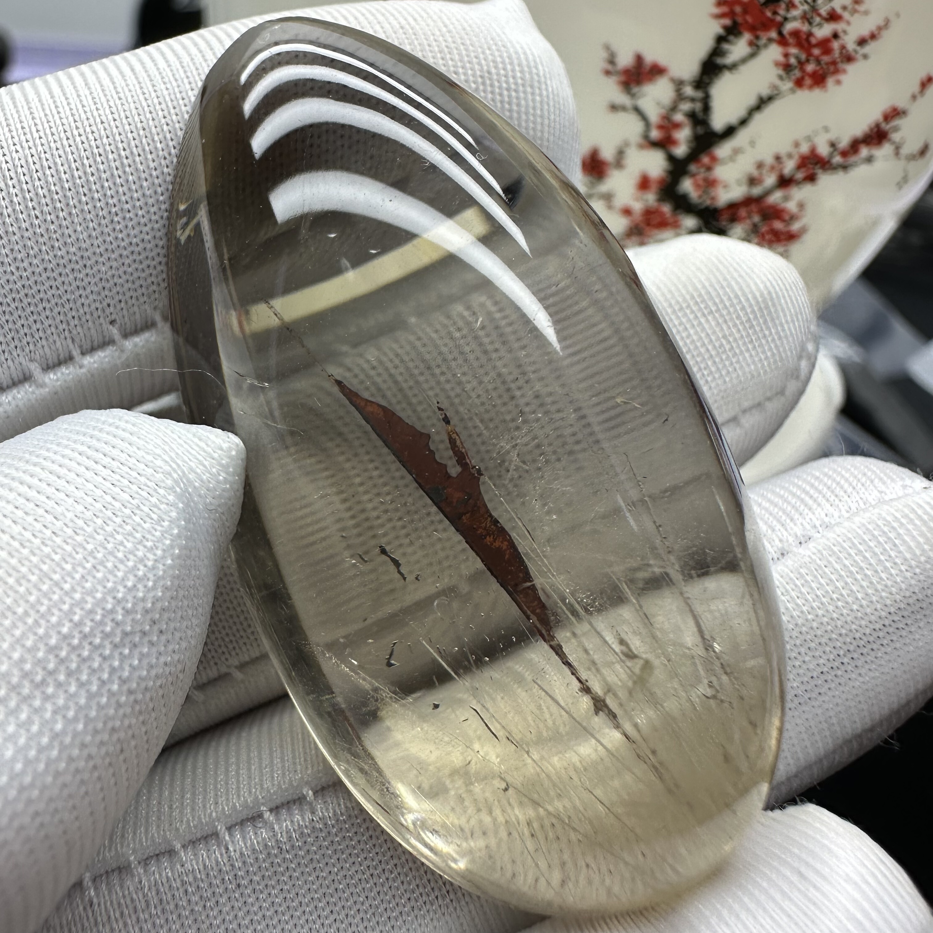 天然柠檬黄水晶吊坠饰品毛衣链 发晶胶花共生晶体干净 消磁治愈