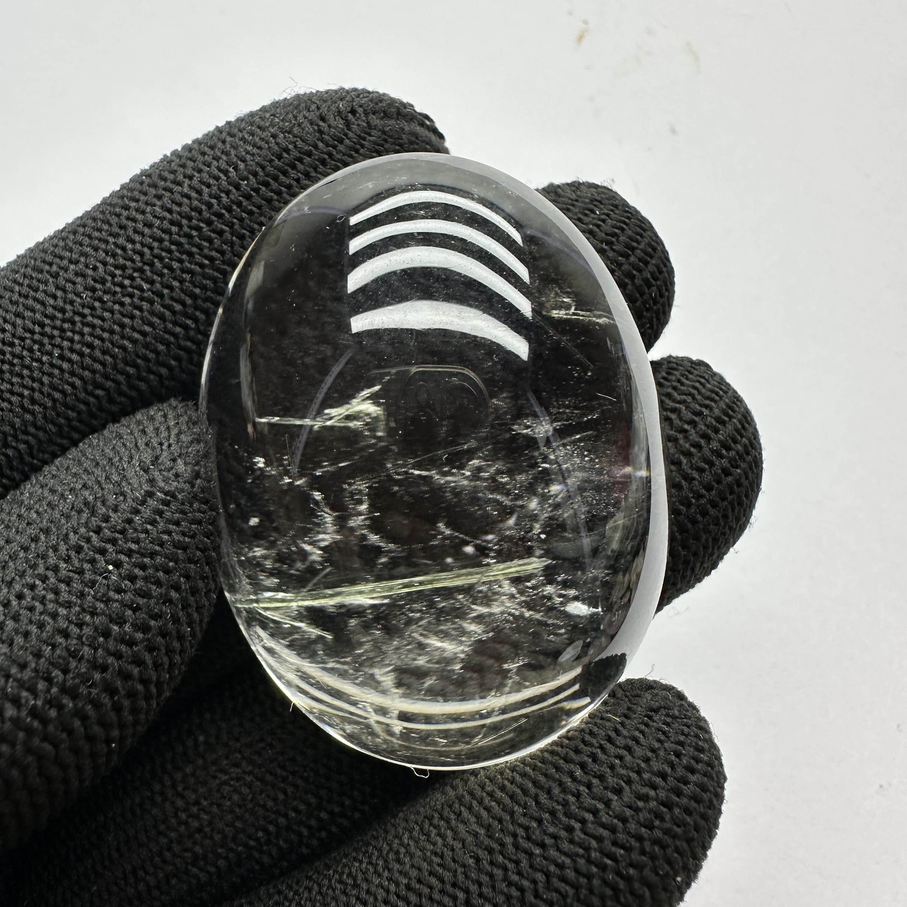 天然白水晶碧玺发晶吊坠裸石项链包裹体蛋面一物一图男女款礼物