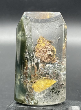 天然白水晶无事牌挂坠包裹体黄玉幽灵共生七彩虹水晶宝石一物一图