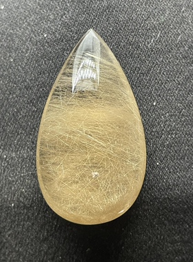 纯晶体天然水晶吊坠 水滴形金发晶包裹体 透亮挂件礼物可打孔