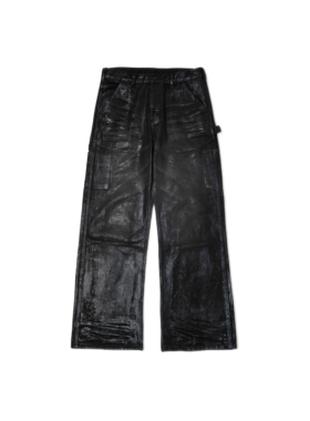 Danci Done 革命性Wax涂层刷蜡做旧银粉水洗黑牛仔伐木裤蜡裤 B11