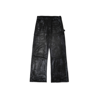 水洗做旧银粉单膝画家伐木裤b11