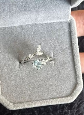 恋与深空祁煜印象戒指女满钻鱼尾女款轻奢小众高颜值高级感女士银