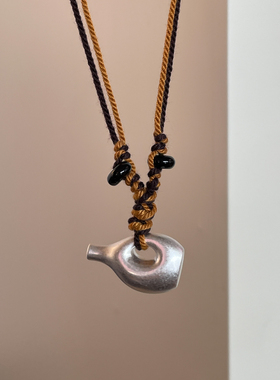 编织酒壶项链ins女款小众轻奢高级感毛衣链女士高颜值日常百搭银