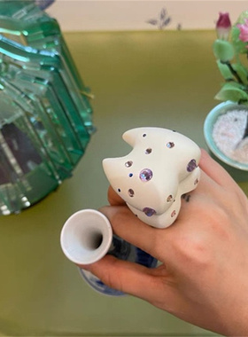 昏山 | 现货 | emo salad 3D打印戒指可爱放大亮钻牙齿奶酪黄瓜