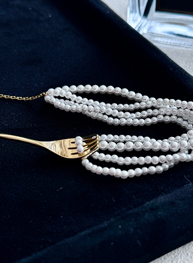 气质设计感小众2024新款餐具项链