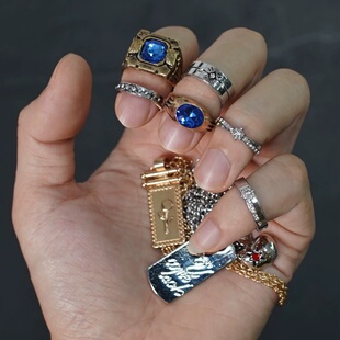 恋与深空戒指沈星回祁煜黎深同款情侣对戒cos周边开口可调节轻奢