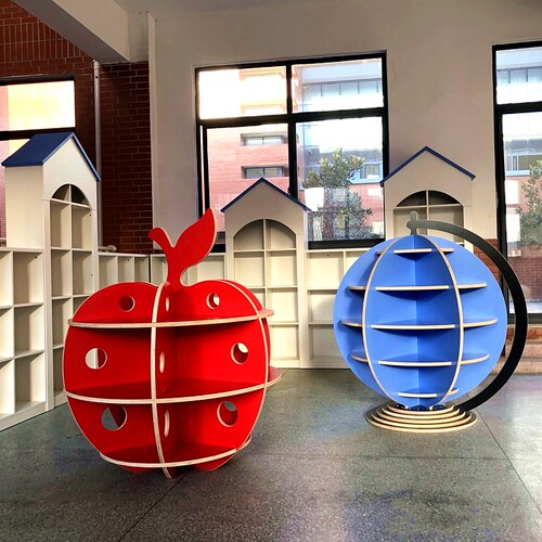 学校图书馆阅读区大厅早教展示架