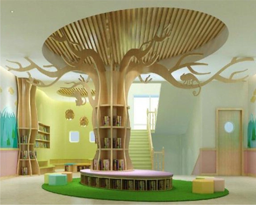 幼儿园大厅图书室绘本馆展示架