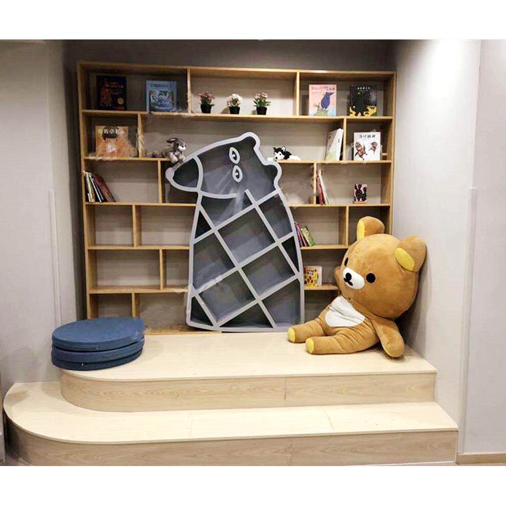创意家具萌熊书柜墙定制儿童房书架幼儿园早教阅读区绘本架展示架