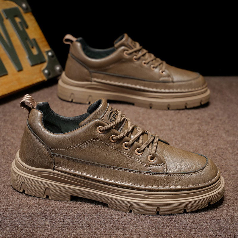 合成鞋业男鞋2026新款冬季休闲皮鞋男士马丁靴低帮防滑软底学生工
