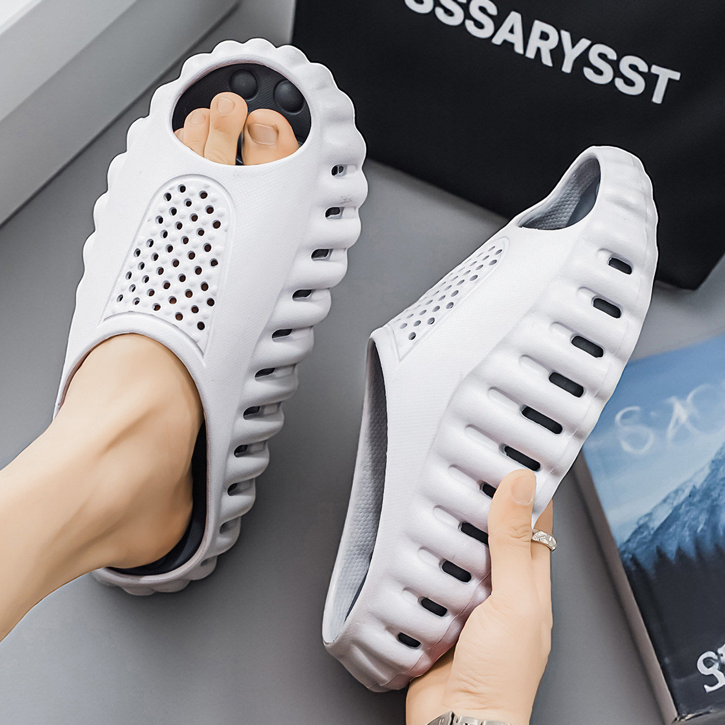 合成鞋业椰子拖鞋男2026新款夏季外穿防滑青少年外出大码耐磨运动