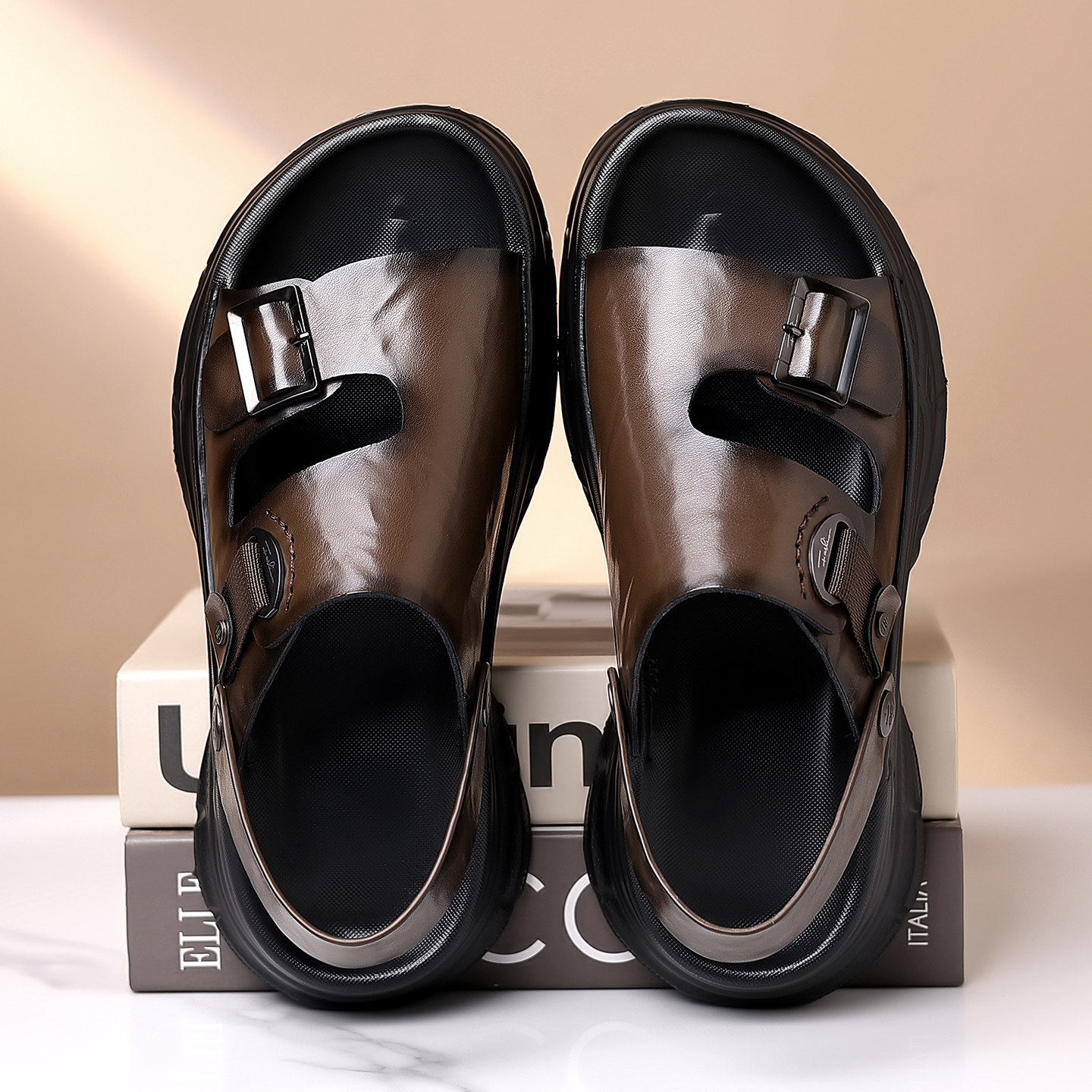 合成鞋业真皮凉鞋男士2026新款夏季外穿运动开车两用户外沙滩高端