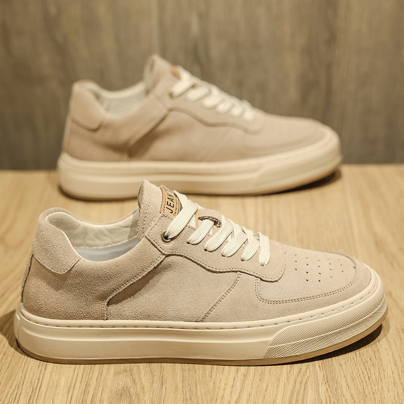 合成鞋业泉州男鞋秋季新款真皮百搭休闲板鞋一脚蹬男士皮鞋复古运