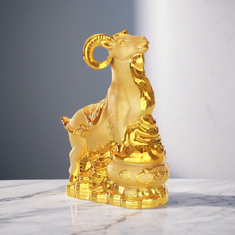 陶瓷金羊大号存钱罐摆件