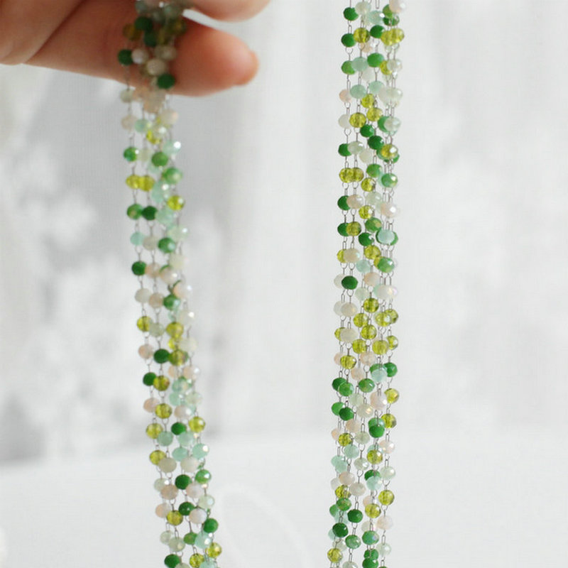 渐变系列不锈钢珠链diy项链