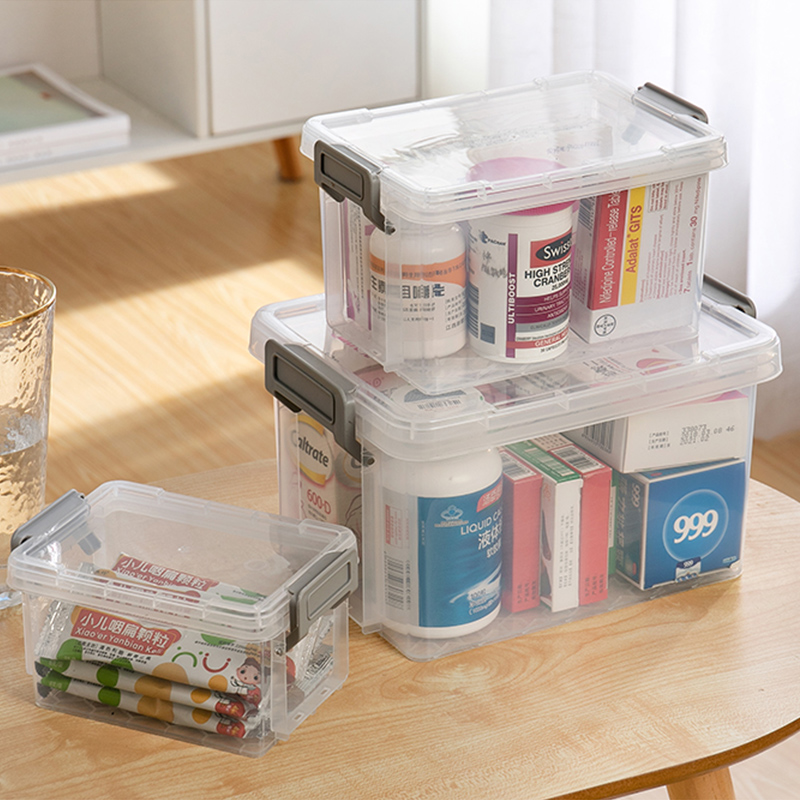 魔扣收纳盒文具整理盒家用透明多层叠加带盖饰品盒办公桌面杂物盒