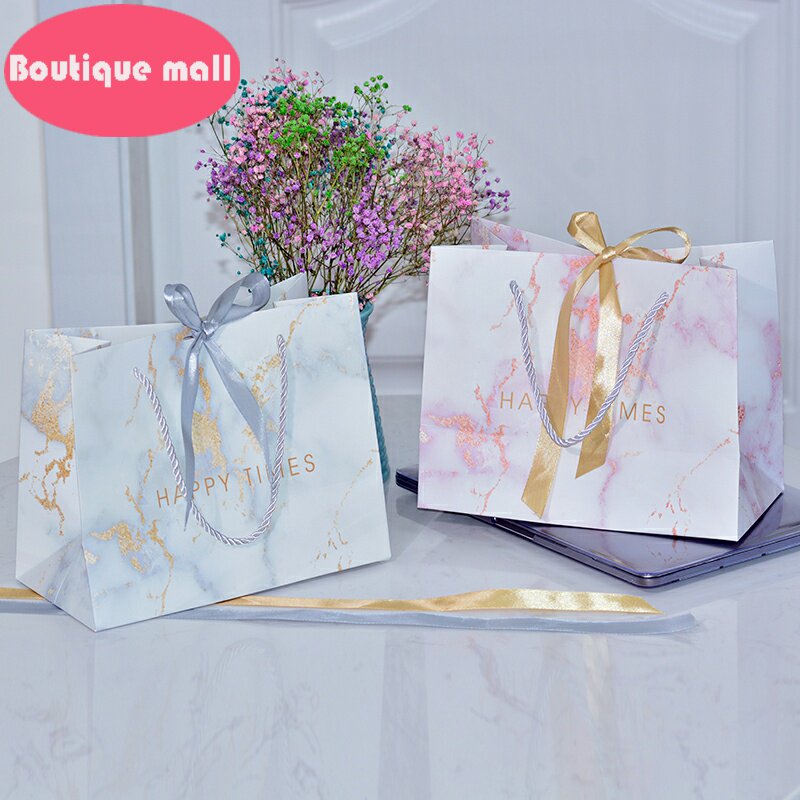 gift bag packing bag marble texture bag custom paper bag
