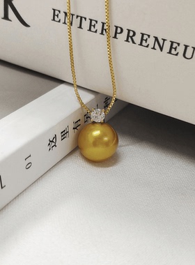 链子925银正圆单颗金色